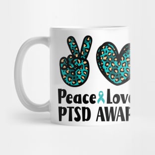 Peace Love Cure PTSD Awareness Mug